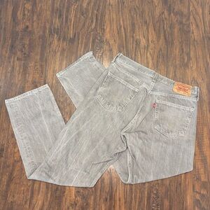 Levi’s 501 Original Grey Jeans Button Fly Straight Leg 100% Cotton W35 L36
